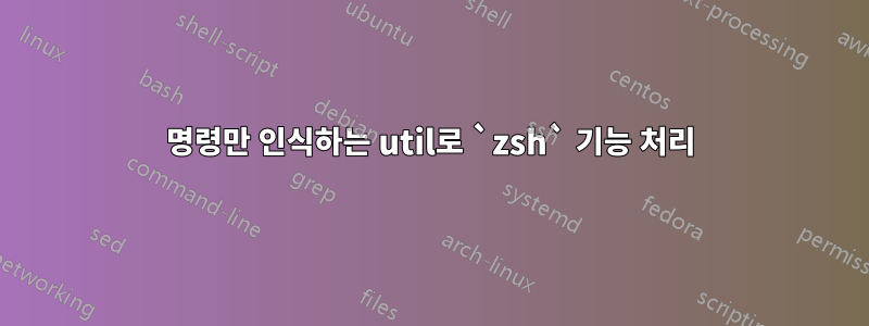 명령만 인식하는 util로 `zsh` 기능 처리