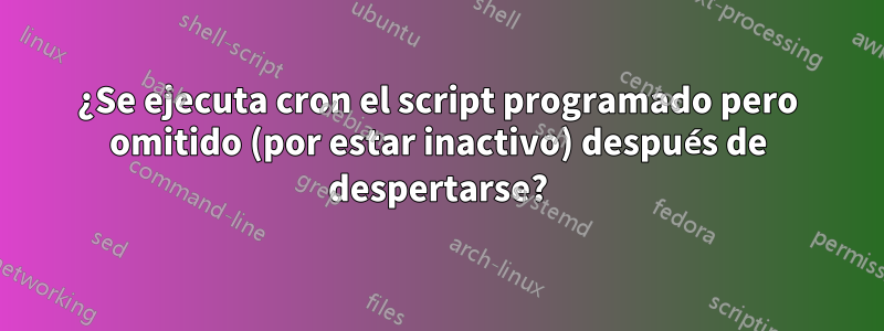 ¿Se ejecuta cron el script programado pero omitido (por estar inactivo) después de despertarse?