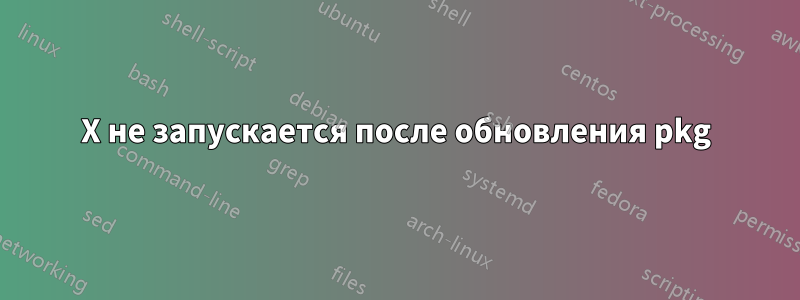 X не запускается после обновления pkg