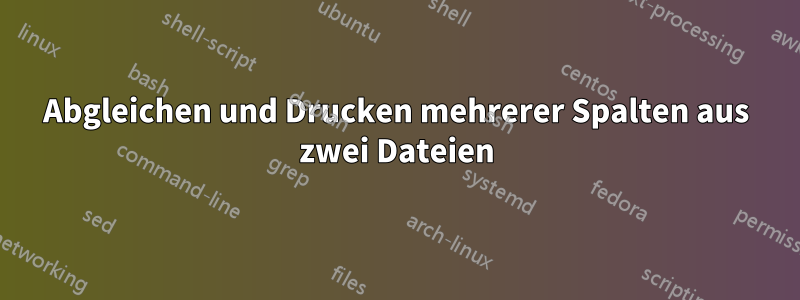Abgleichen und Drucken mehrerer Spalten aus zwei Dateien
