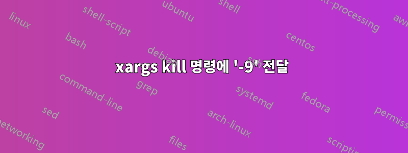 xargs kill 명령에 '-9' 전달