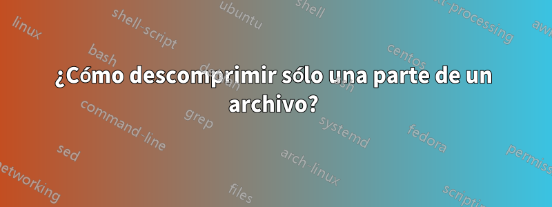 ¿Cómo descomprimir sólo una parte de un archivo?