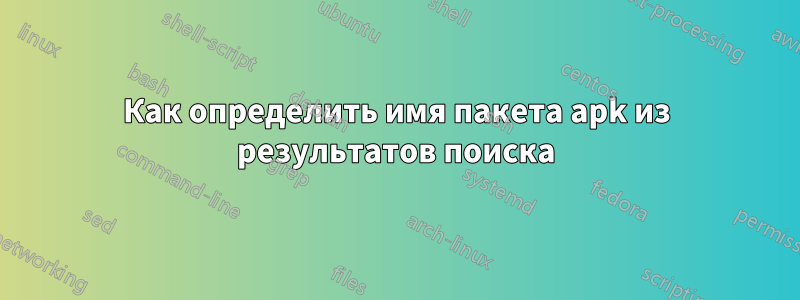 Как определить имя пакета apk из результатов поиска