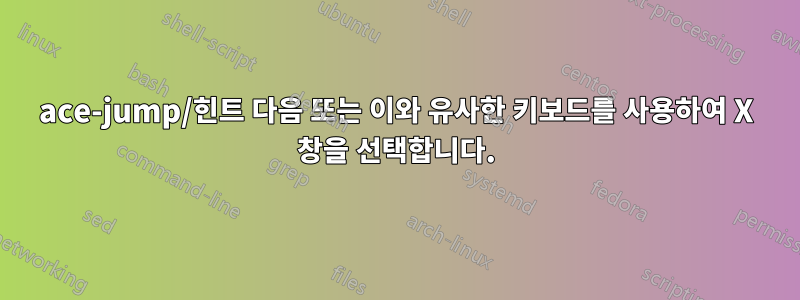 ace-jump/힌트 다음 또는 이와 유사한 키보드를 사용하여 X 창을 선택합니다.