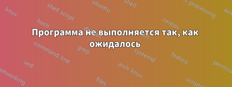 Программа не выполняется так, как ожидалось