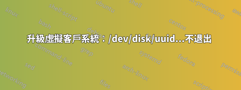 升級虛擬客戶系統：/dev/disk/uuid...不退出