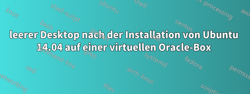 leerer Desktop nach der Installation von Ubuntu 14.04 auf einer virtuellen Oracle-Box