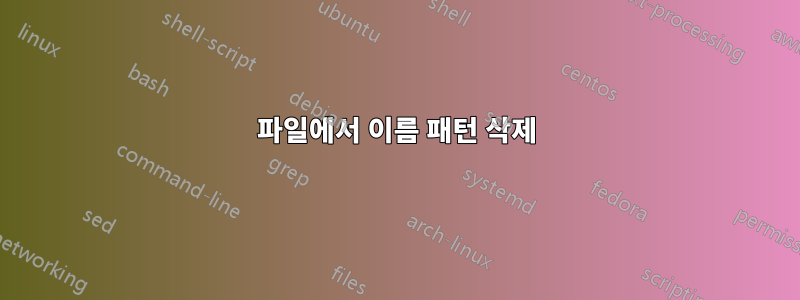 파일에서 이름 패턴 삭제
