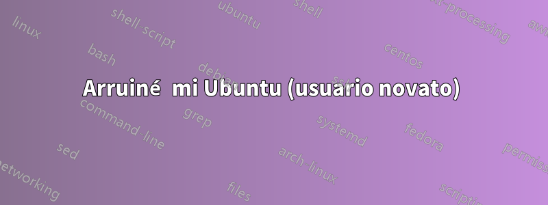 Arruiné mi Ubuntu (usuario novato)