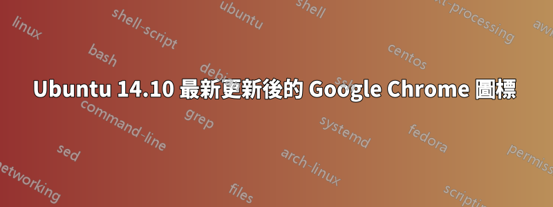 Ubuntu 14.10 最新更新後的 Google Chrome 圖標