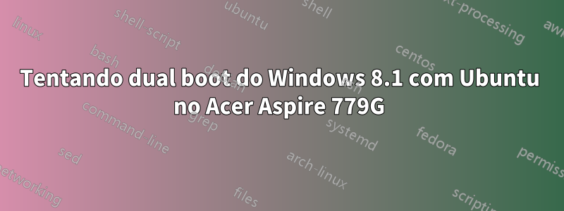 Tentando dual boot do Windows 8.1 com Ubuntu no Acer Aspire 779G
