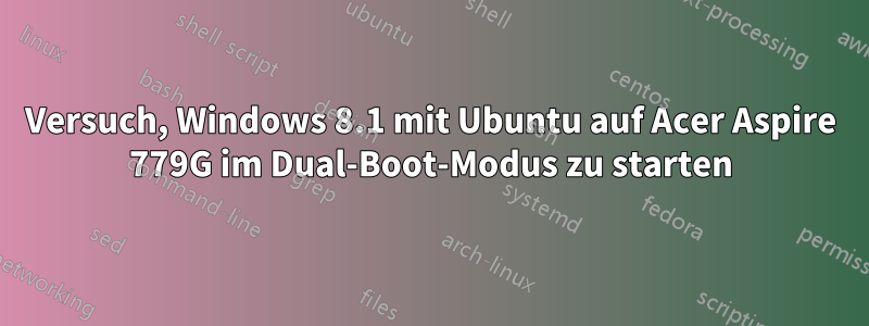 Versuch, Windows 8.1 mit Ubuntu auf Acer Aspire 779G im Dual-Boot-Modus zu starten