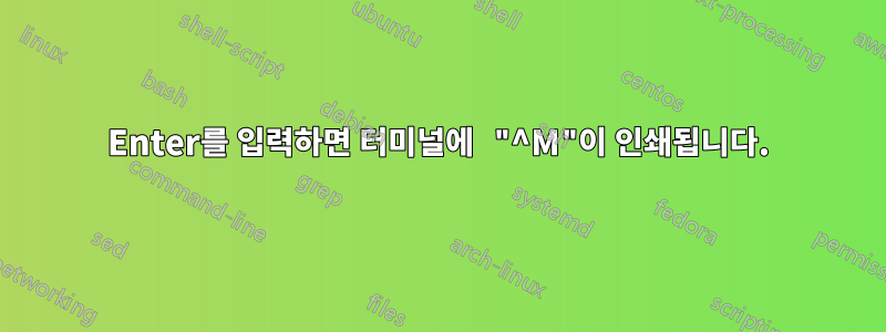 Enter를 입력하면 터미널에 "^M"이 인쇄됩니다.