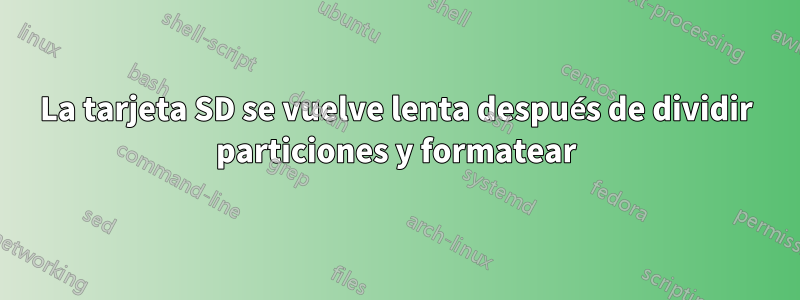 La tarjeta SD se vuelve lenta después de dividir particiones y formatear