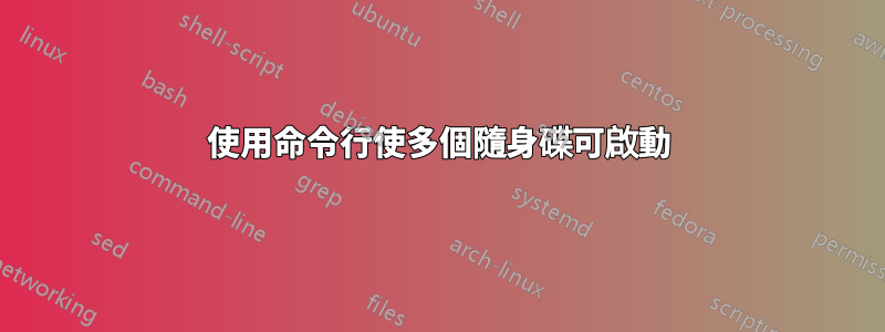 使用命令行使多個隨身碟可啟動