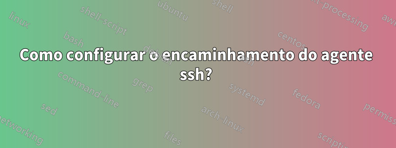 Como configurar o encaminhamento do agente ssh?
