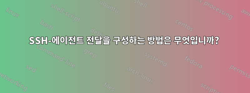 SSH-에이전트 전달을 구성하는 방법은 무엇입니까?