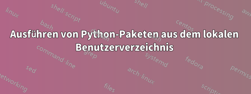 Ausführen von Python-Paketen aus dem lokalen Benutzerverzeichnis