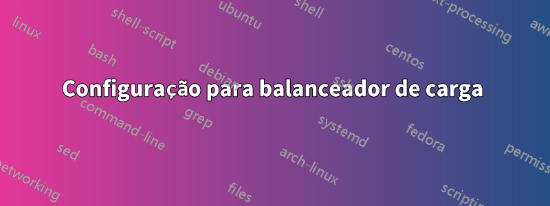 Configuração para balanceador de carga