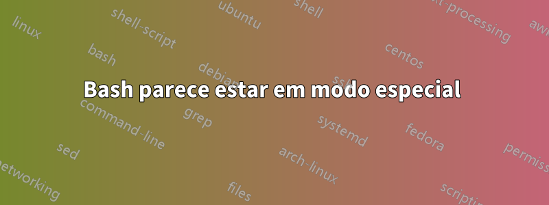Bash parece estar em modo especial