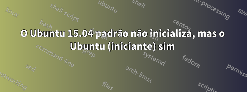 O Ubuntu 15.04 padrão não inicializa, mas o Ubuntu (iniciante) sim