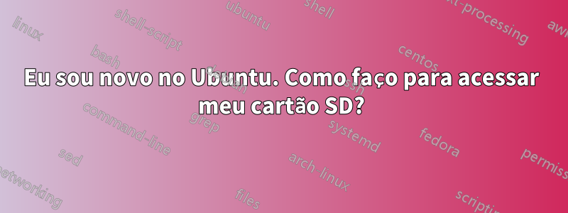 Eu sou novo no Ubuntu. Como faço para acessar meu cartão SD?