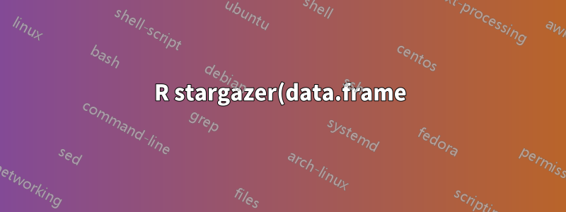 R stargazer(data.frame) 출력을 .tex 문서에 저장하는 방법은 무엇입니까?