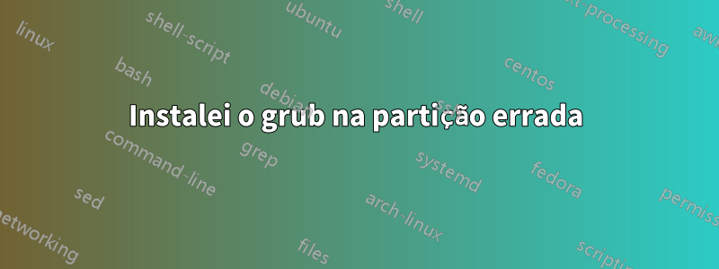 Instalei o grub na partição errada