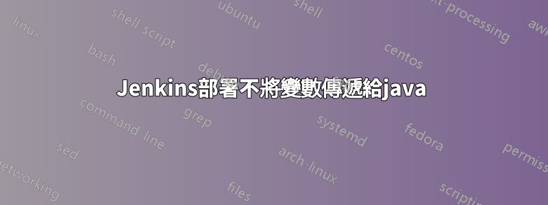 Jenkins部署不將變數傳遞給java