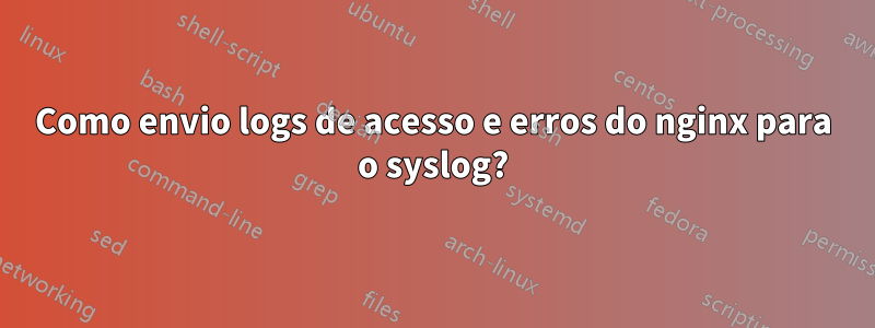 Como envio logs de acesso e erros do nginx para o syslog?