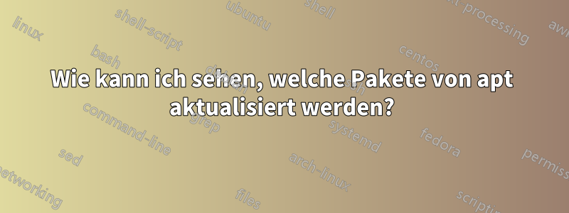 Wie kann ich sehen, welche Pakete von apt aktualisiert werden?