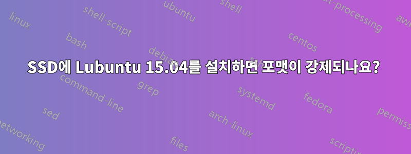 SSD에 Lubuntu 15.04를 설치하면 포맷이 강제되나요?