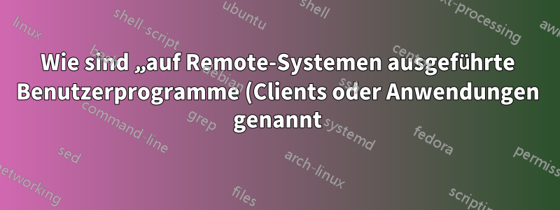 Wie sind „auf Remote-Systemen ausgeführte Benutzerprogramme (Clients oder Anwendungen genannt)“ im Server-Client-Modell von X11 zu verstehen?