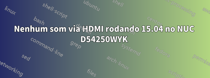 Nenhum som via HDMI rodando 15.04 no NUC D54250WYK