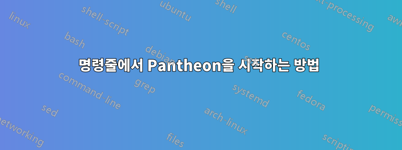 명령줄에서 Pantheon을 시작하는 방법