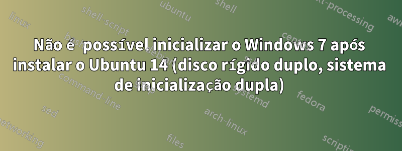 Não é possível inicializar o Windows 7 após instalar o Ubuntu 14 (disco rígido duplo, sistema de inicialização dupla)