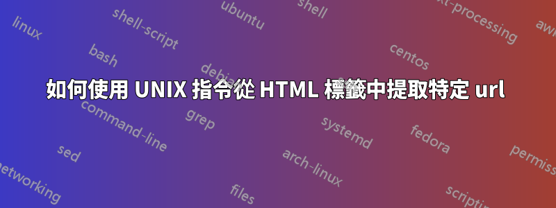 如何使用 UNIX 指令從 HTML 標籤中提取特定 url