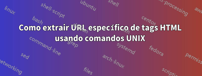 Como extrair URL específico de tags HTML usando comandos UNIX
