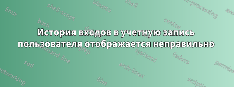 История входов в учетную запись пользователя отображается неправильно