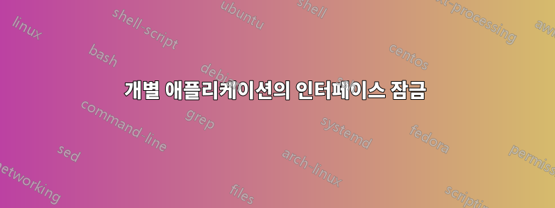 개별 애플리케이션의 인터페이스 잠금