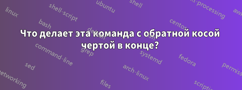 Что делает эта команда с обратной косой чертой в конце?