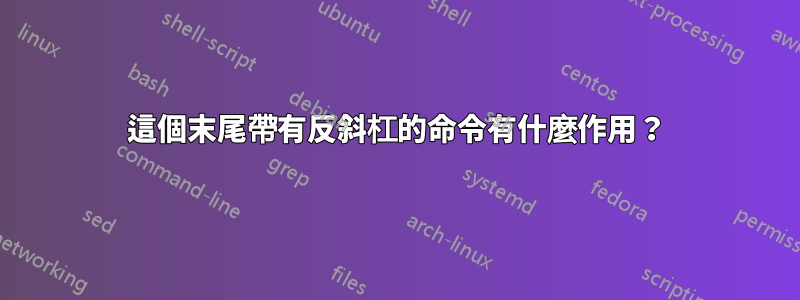 這個末尾帶有反斜杠的命令有什麼作用？