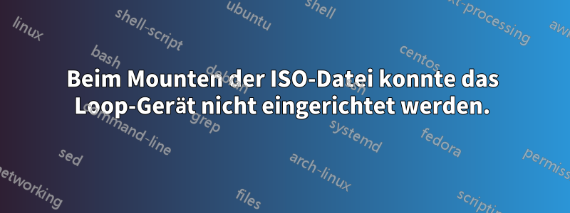 Beim Mounten der ISO-Datei konnte das Loop-Gerät nicht eingerichtet werden.