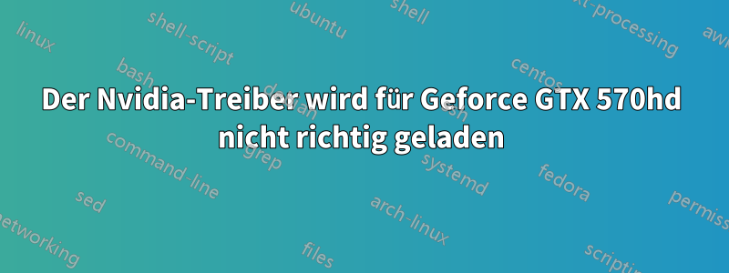 Der Nvidia-Treiber wird für Geforce GTX 570hd nicht richtig geladen