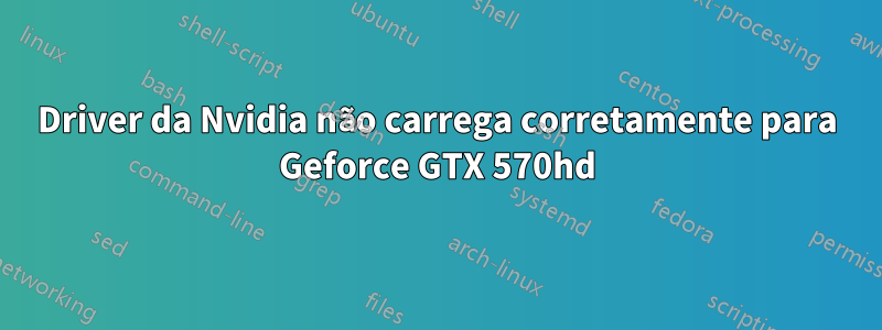 Driver da Nvidia não carrega corretamente para Geforce GTX 570hd