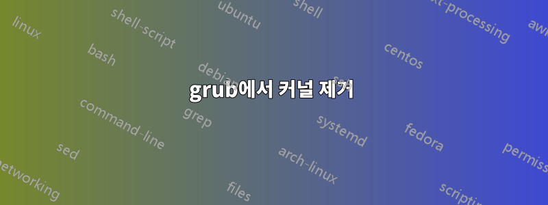 grub에서 커널 제거