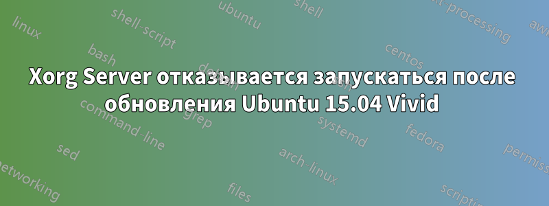 Xorg Server отказывается запускаться после обновления Ubuntu 15.04 Vivid