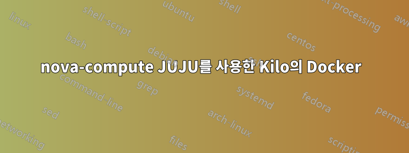 nova-compute JUJU를 사용한 Kilo의 Docker 