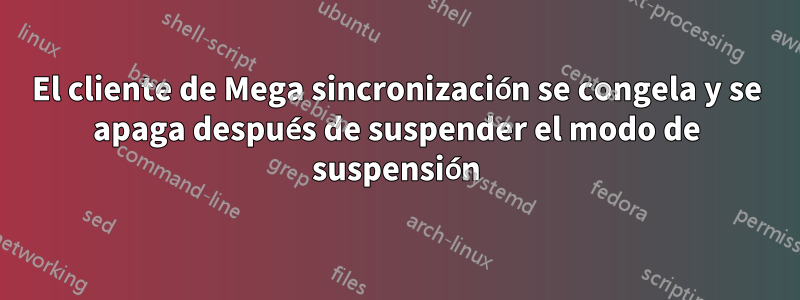 El cliente de Mega sincronización se congela y se apaga después de suspender el modo de suspensión