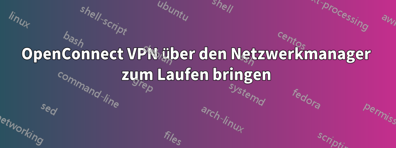 OpenConnect VPN über den Netzwerkmanager zum Laufen bringen